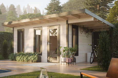 Palmako Gartenhaus Modell Grace 445 x 300 cm mit Dachüberstand rechts