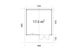 Palmako Gartenhaus Modell Britta 17,5 m² Grundriss