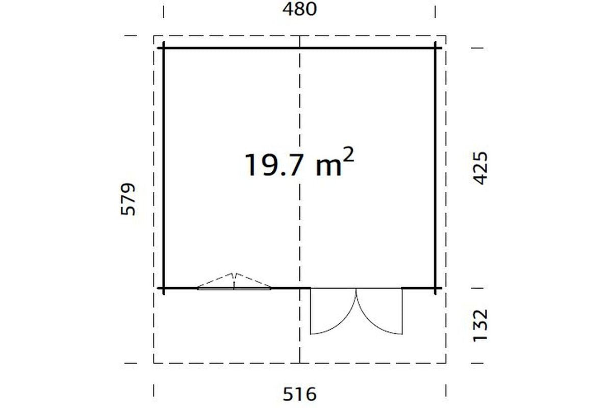 Palmako Gartenhaus Modell Britta 19,7 m² Grundriss