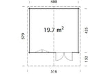 Palmako Gartenhaus Modell Britta 19,7 m² Grundriss