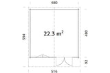 Palmako Gartenhaus Modell Britta 22,3 m² Grundriss