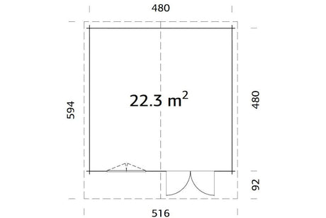 Palmako Gartenhaus Modell Britta 22,3 m² Grundriss