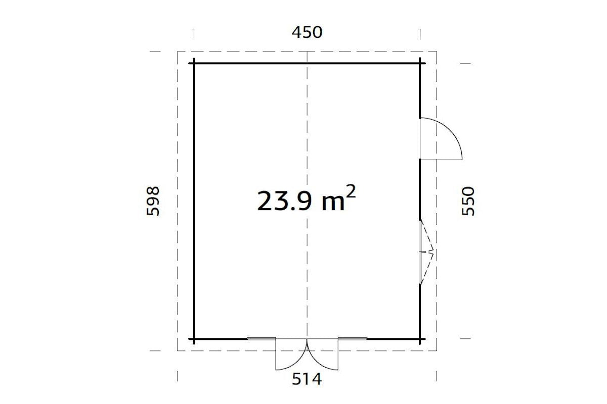 Palmako Gartenhaus Modell Irene 450 x 550 cm Grundriss
