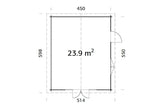Palmako Gartenhaus Modell Irene 450 x 550 cm Grundriss