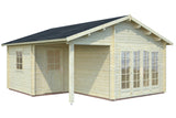 Palmako Gartenhaus Modell Irene 510 x 550 cm naturbelassen freigestellt gespiegelt