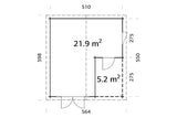Palmako Gartenhaus Modell Irene 510 x 550 cm Grundriss