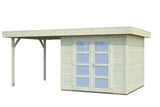 Palmako Gartenhaus Modell Lara 250 x 250 cm mit Schleppdach gespiegelt freigestellt