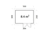 Palmako Gartenhaus Modell Lara 350 x 250 cm Grundriss