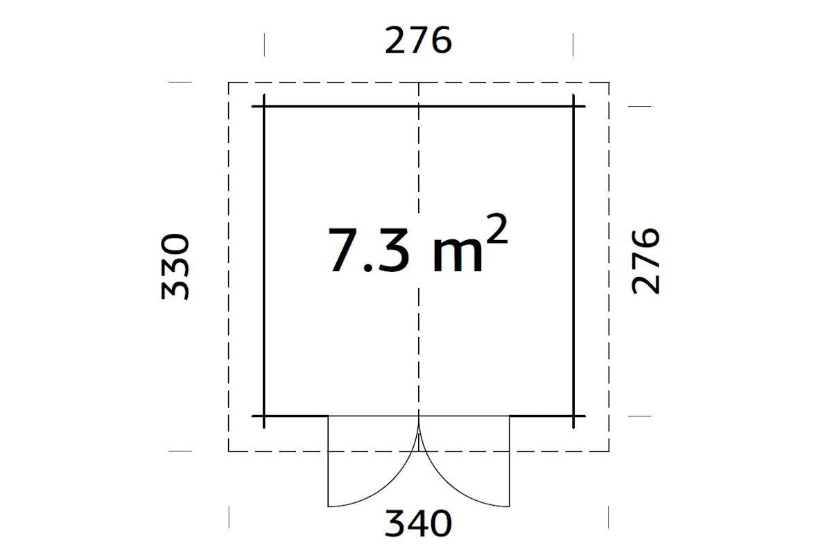 Palmako Gartenhaus Modell Lotta 7,3 m² Grundriss