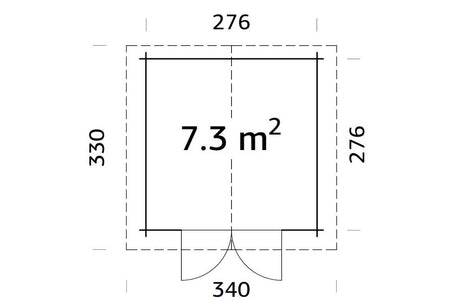 Palmako Gartenhaus Modell Lotta 7,3 m² Grundriss