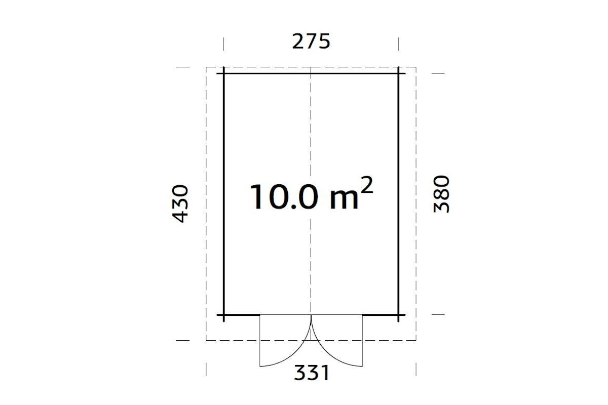 Palmako Gartenhaus Modell Lotta 10,0 m² Grundriss
