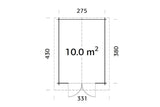 Palmako Gartenhaus Modell Lotta 10,0 m² Grundriss