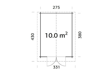 Palmako Gartenhaus Modell Lotta 10,0 m² Grundriss
