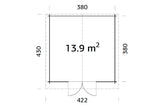 Palmako Gartenhaus Modell Lotta 13,9 m² Grundriss
