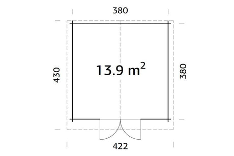 Palmako Gartenhaus Modell Lotta 13,9 m² Grundriss