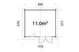 Palmako Gartenhaus Modell Valentine 338 x 276 cm Grundriss
