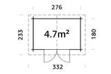 Palmako Gartenhaus Modell Valentine 276 x 180 cm Grundriss