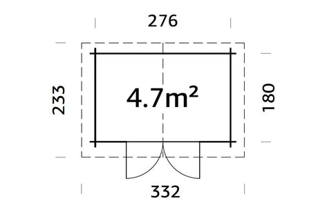Palmako Gartenhaus Modell Valentine 276 x 180 cm Grundriss