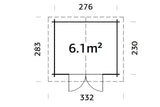 Palmako Gartenhaus Modell Valentine 276 x 230 cm Grundriss