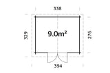 Palmako Gartenhaus Modell Valentine 338 x 276 cm Grundriss