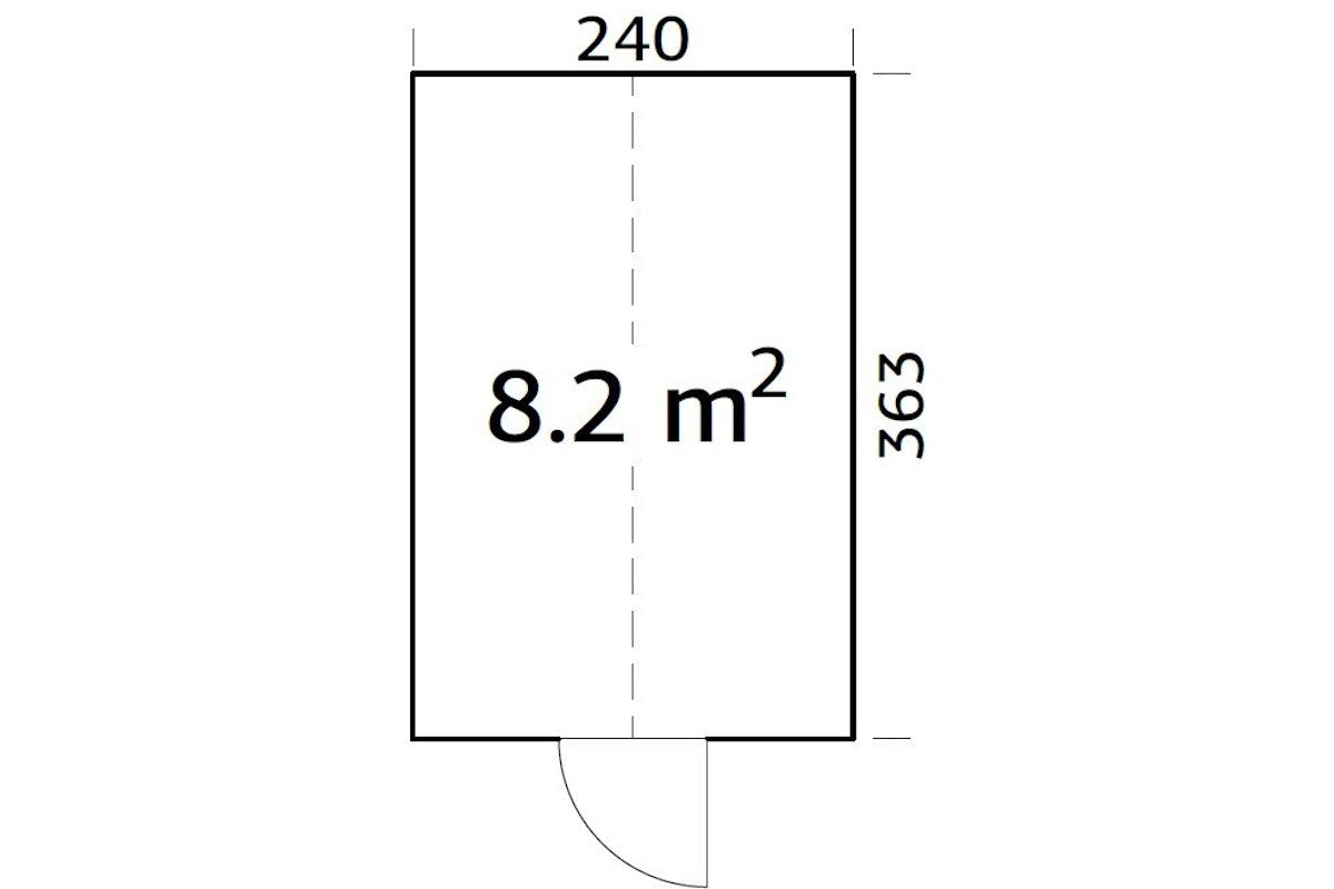Palmako Glashaus Modell Emilia 8,2 Grundriss