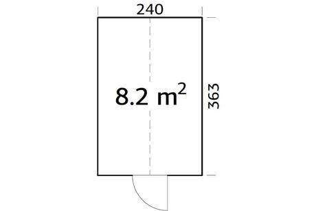 Palmako Glashaus Modell Emilia 8,2 Grundriss
