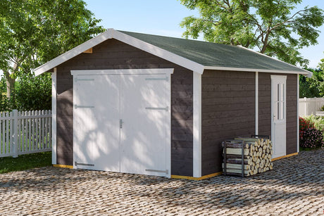 Skan Holz Holzgarage Varberg 1 schiefergrau