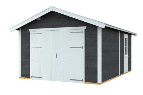 Skan Holz Holzgarage Varberg 1 schiefergrau freigestellt