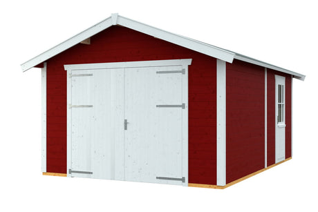 Skan Holz Holzgarage Varberg 1 schwedenrot freigestellt