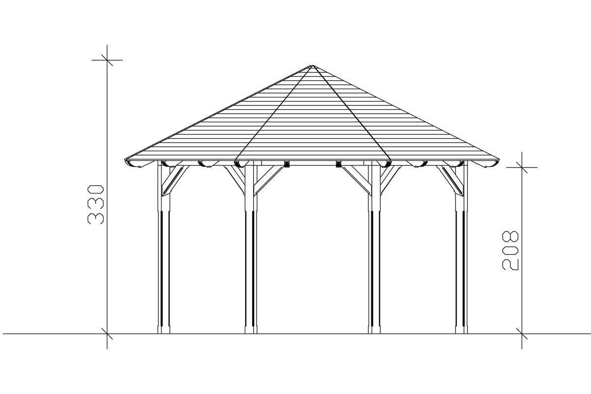 Skan Holz Pavillon Modell Lyon 2 Schnitt