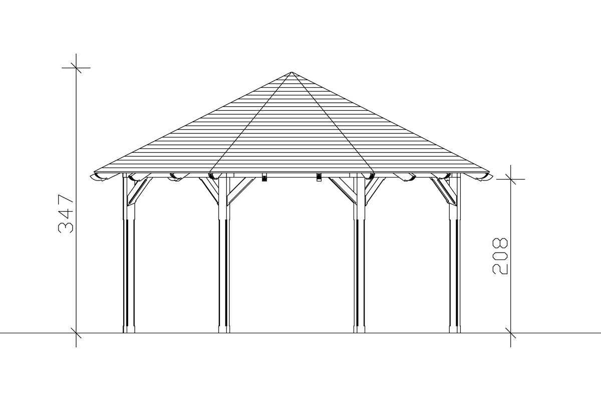 Skan Holz Pavillon Modell Lyon 3 Schnitt