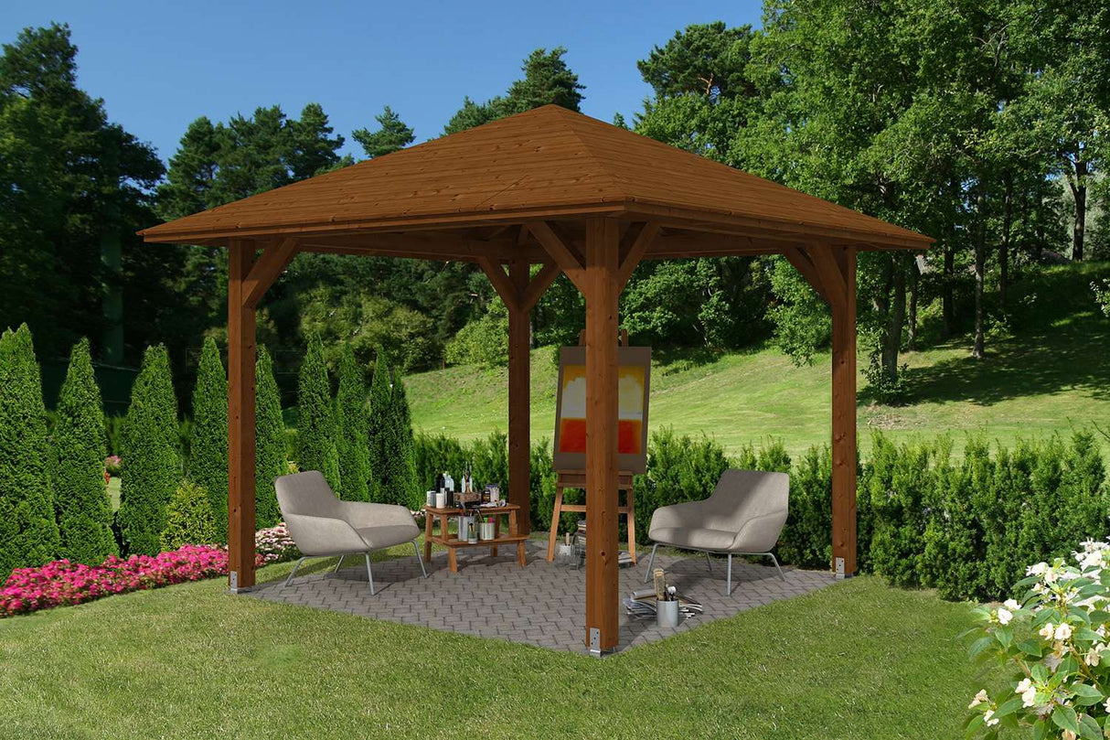 Skan Holz Pavillon Modell Cannes 1 nussbaum