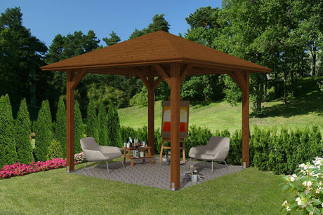 Skan Holz Pavillon Modell Cannes 1 nussbaum