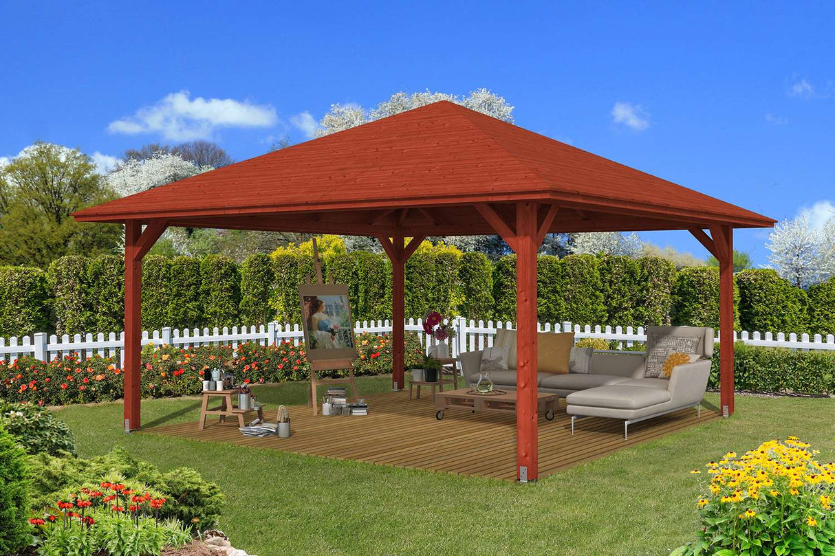 Skan Holz Pavillon Modell Cannes 4 mahagoni