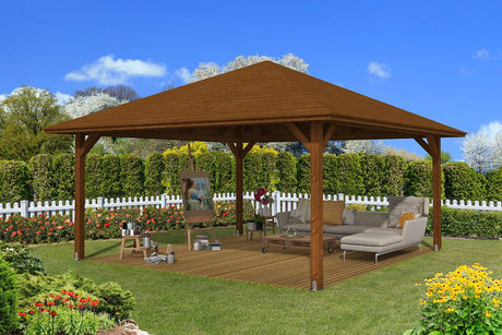 Skan Holz Pavillon Modell Cannes 4 nussbaum