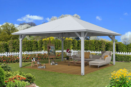 Skan Holz Pavillon Modell Cannes 4 weiß