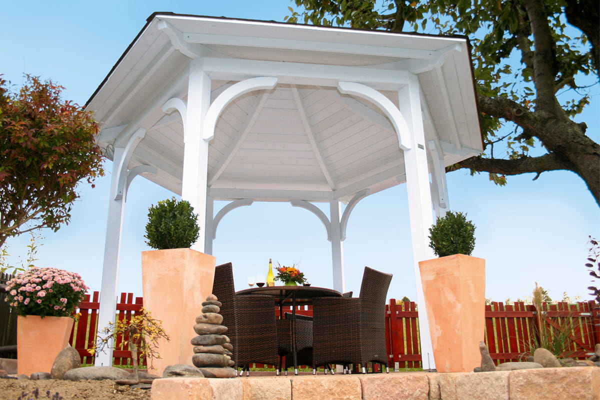 Skan Holz Pavillon Modell Versailles Dachunterseite