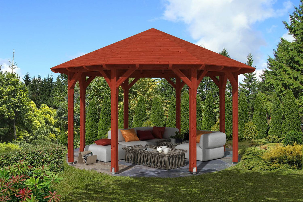 Skan Holz Pavillon Modell Lyon 2 mahagoni