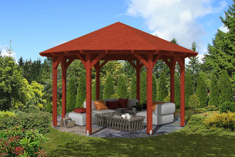 Skan Holz Pavillon Modell Lyon 2 mahagoni