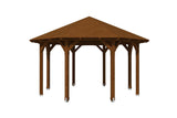 Skan Holz Pavillon Modell Lyon 2 nussbaum freigestellt