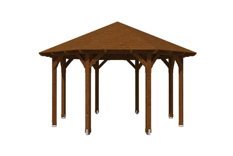 Skan Holz Pavillon Modell Lyon 2 nussbaum freigestellt