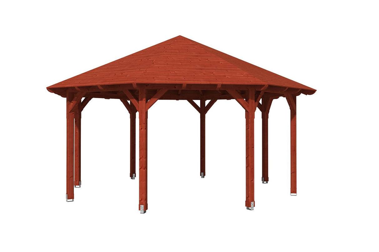 Skan Holz Pavillon Modell Lyon 3 mahagoni freigestellt