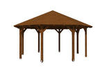 Skan Holz Pavillon Modell Lyon 3 nussbaum freigestellt
