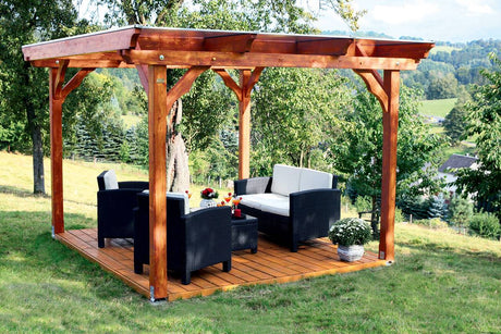 Skan Holz Pavillon Modell Marseille mit Zubehör