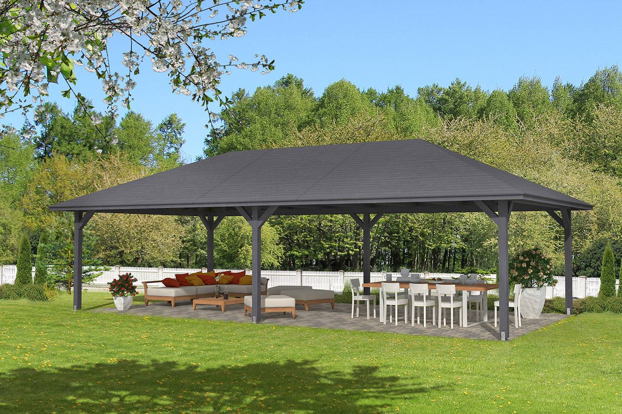 Skan Holz Pavillon Orleans 4 schiefergrau