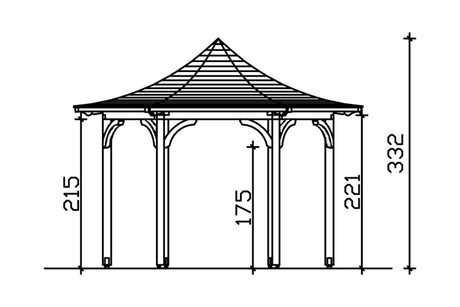 Skan Holz Pavillon Modell Versailles Schnitt