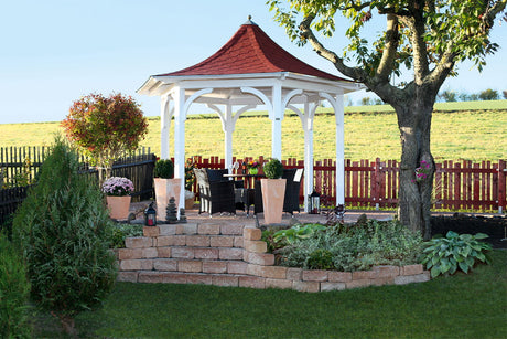 Skan Holz Pavillon Modell Versailles mit Schindeln und Firstkappe