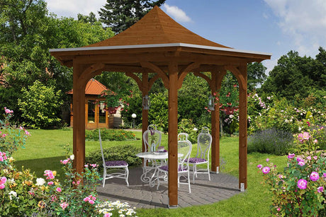 Skan Holz Pavillon Modell Versailles nussbaum