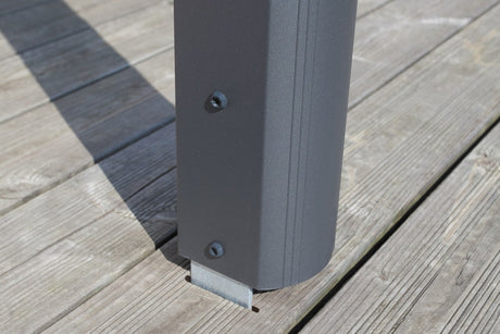 Skan Holz Terrassenüberdachung Garda 434 cm Pfosten Detail Anthrazit
