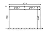 Skan Holz Terrassenüberdachung Garda 434x307 cm Grundriss